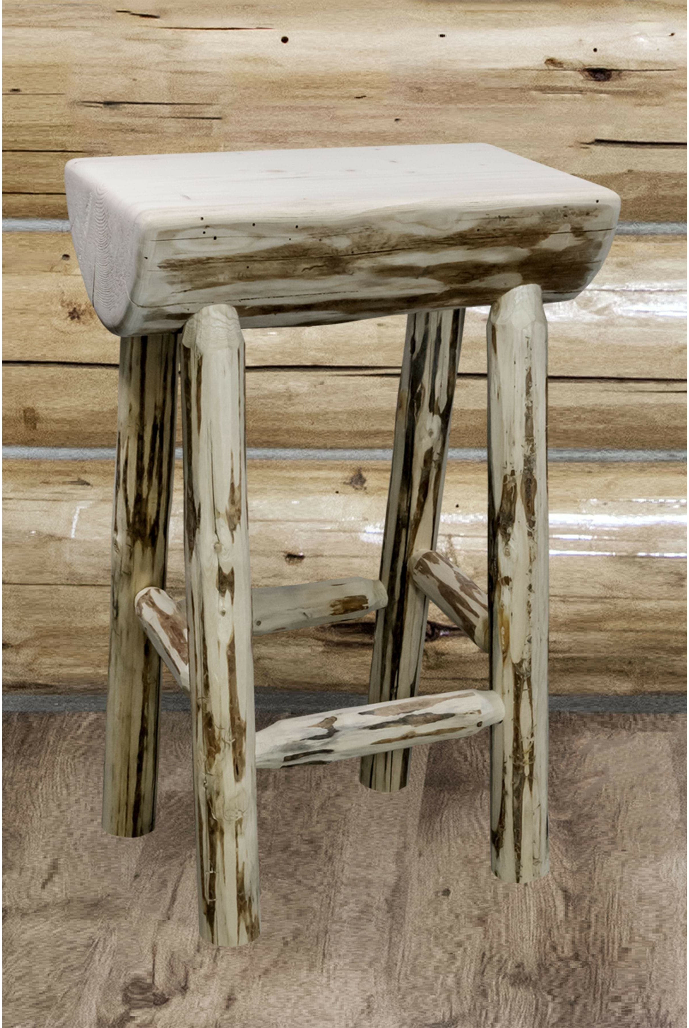 Montana Woodworks Montana Collection Counter Height Half Log Barstool-Rustic Furniture Marketplace