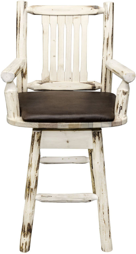 Montana Woodworks Montana Collection Counter Height Swivel Captain's Barstool-Rustic Furniture Marketplace
