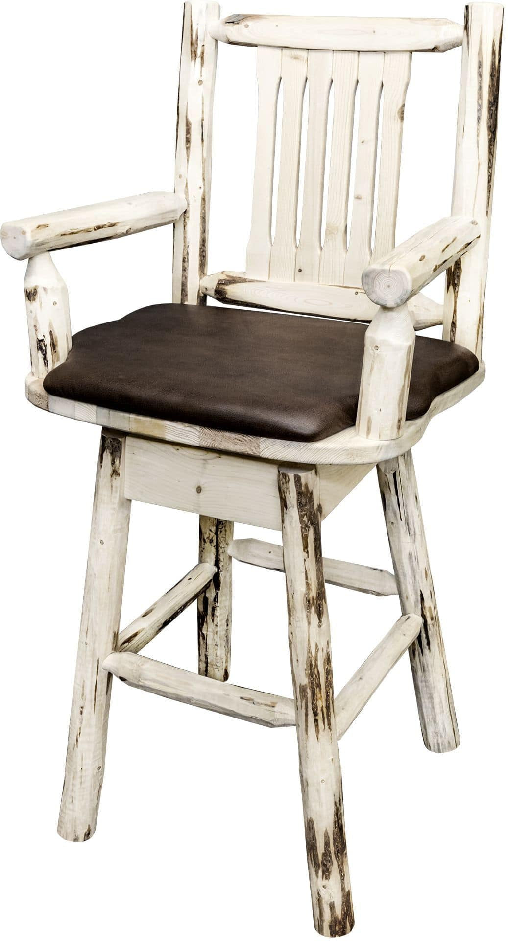 Montana Woodworks Montana Collection Counter Height Swivel Captain's Barstool-Rustic Furniture Marketplace