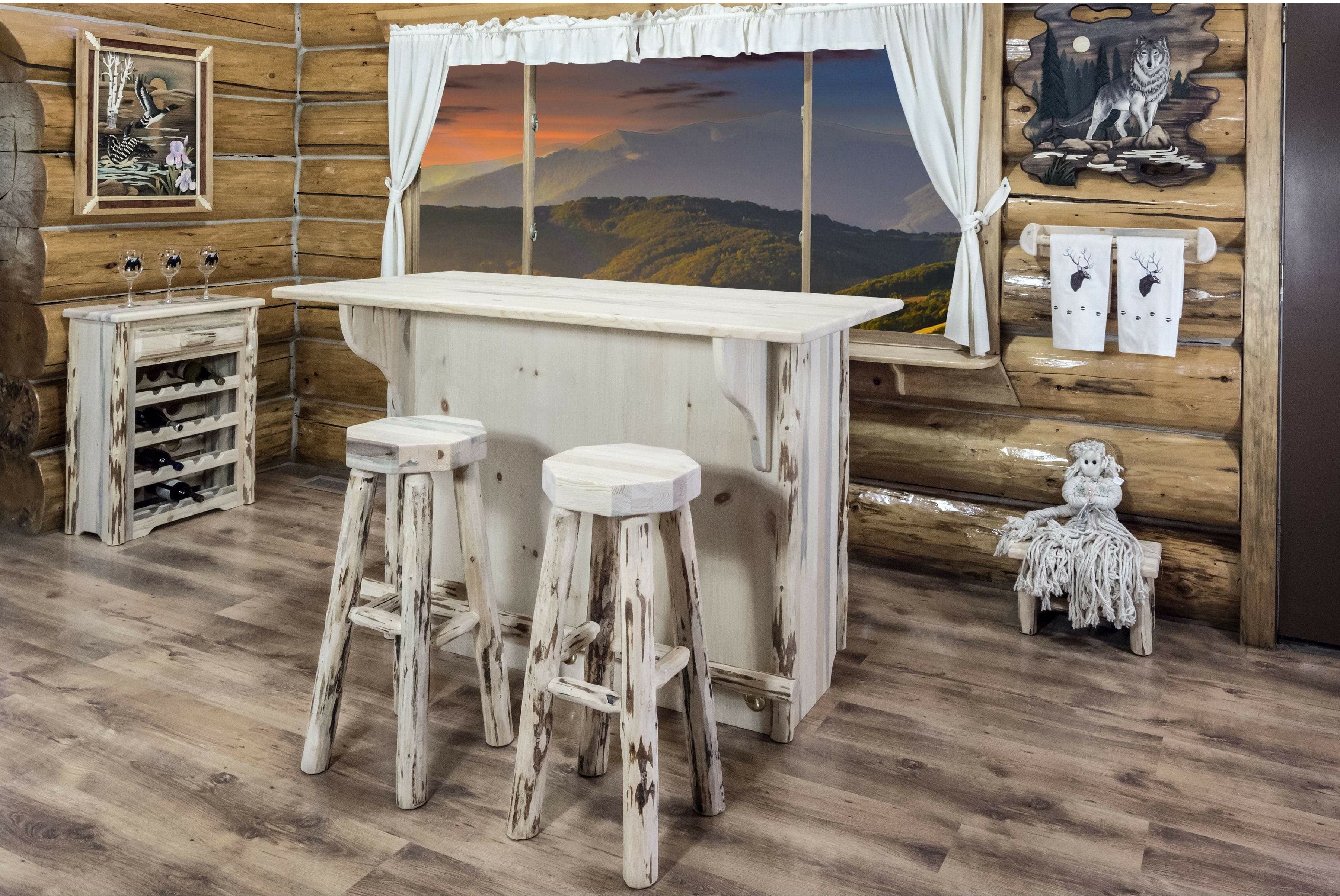 Montana Woodworks Montana Collection Deluxe Bar with Foot Rail-Rustic Furniture Marketplace