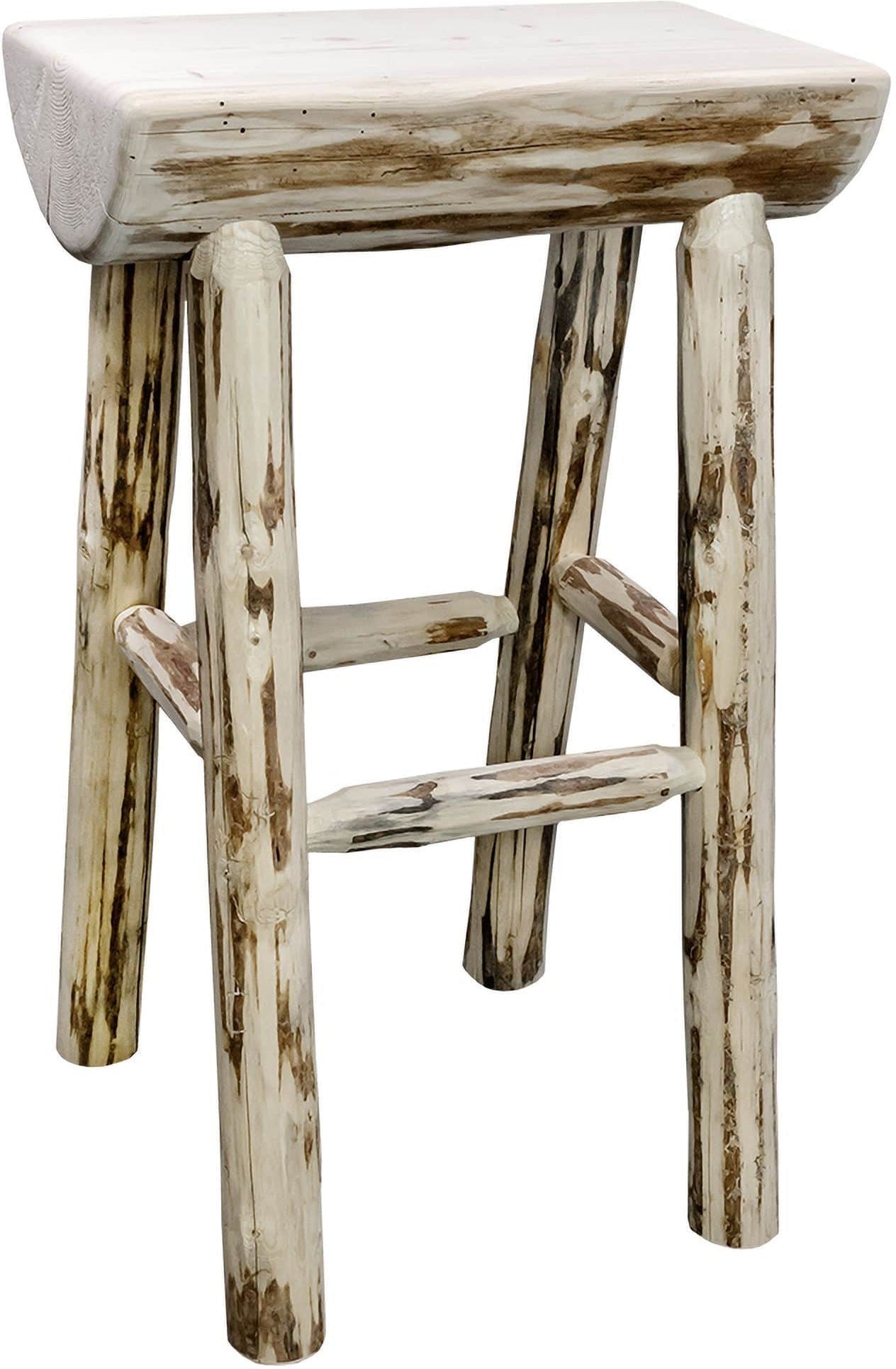 Montana Woodworks Montana Collection Half Log Barstool-Rustic Furniture Marketplace