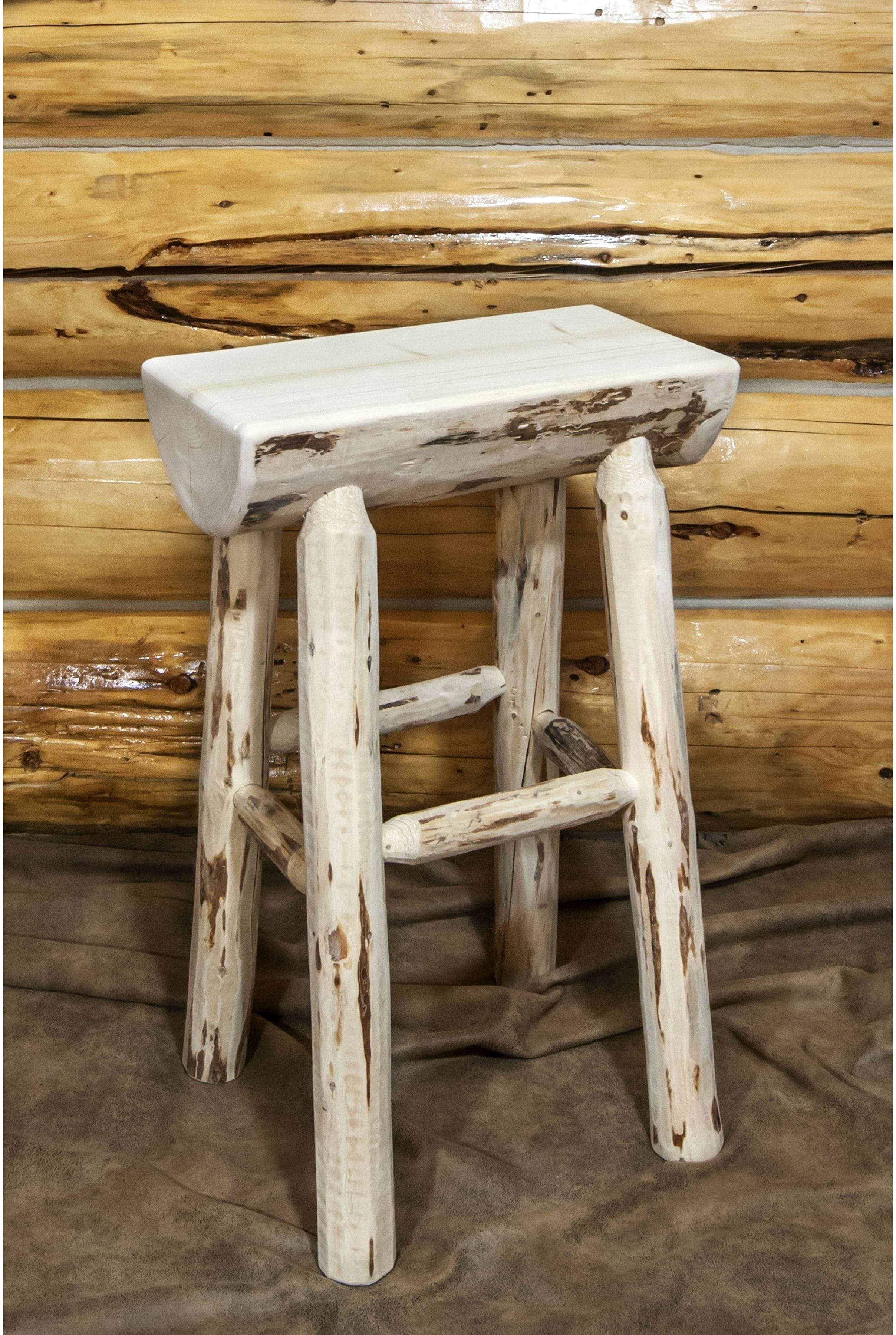 Montana Woodworks Montana Collection Half Log Barstool-Rustic Furniture Marketplace