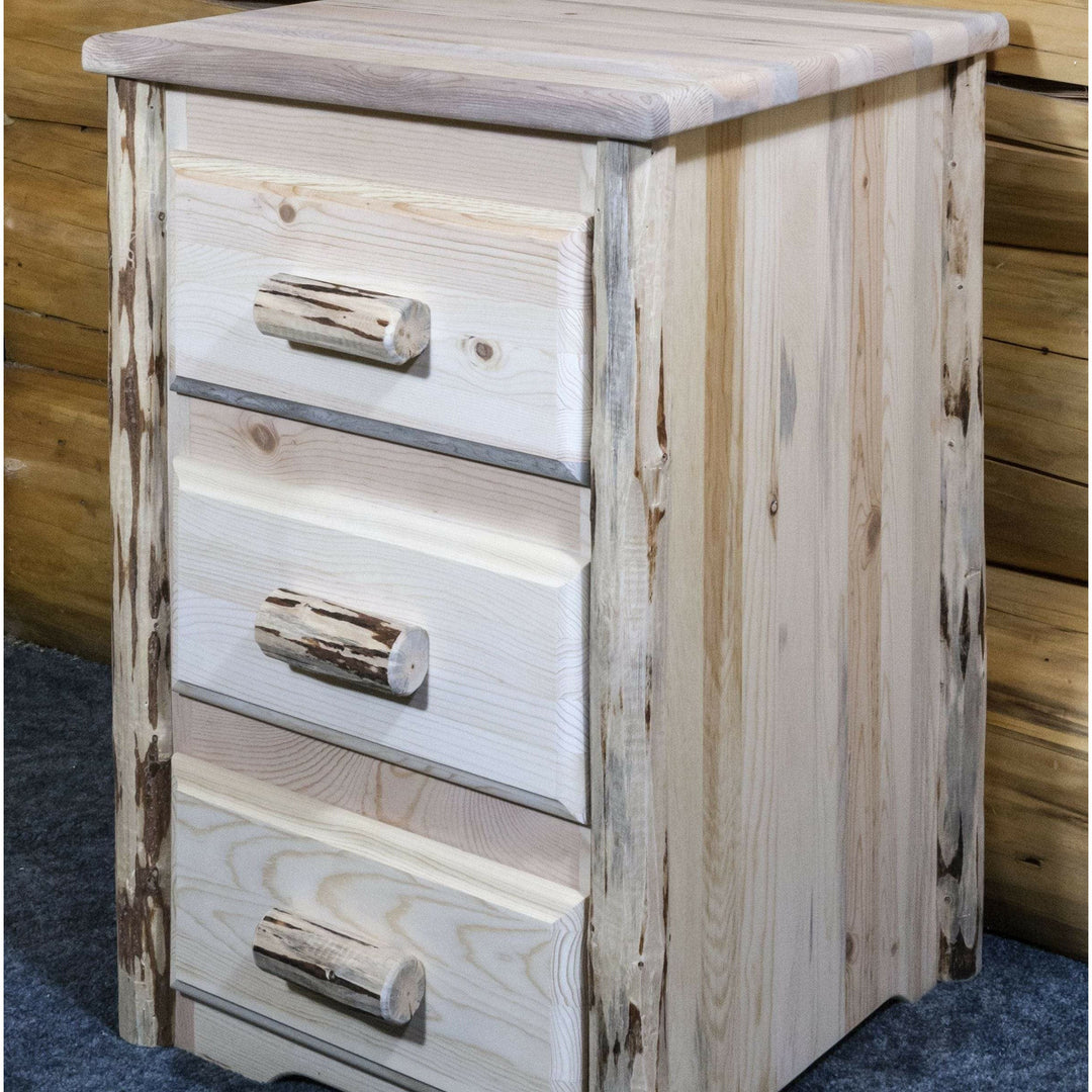 Montana Woodworks Montana Collection Nightstand with 3 Drawers-Rustic Furniture Marketplace