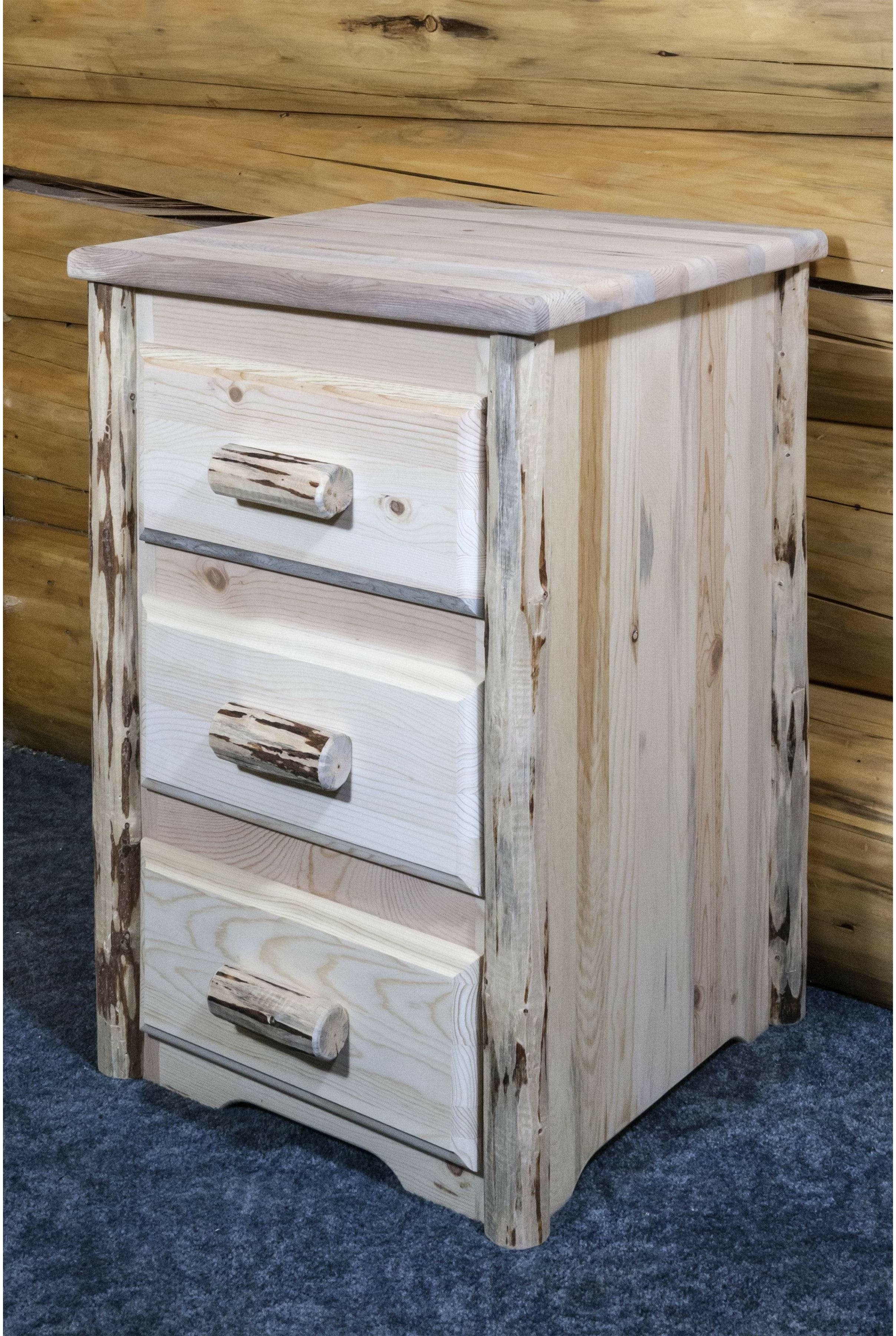 Montana Woodworks Montana Collection Nightstand with 3 Drawers-Rustic Furniture Marketplace