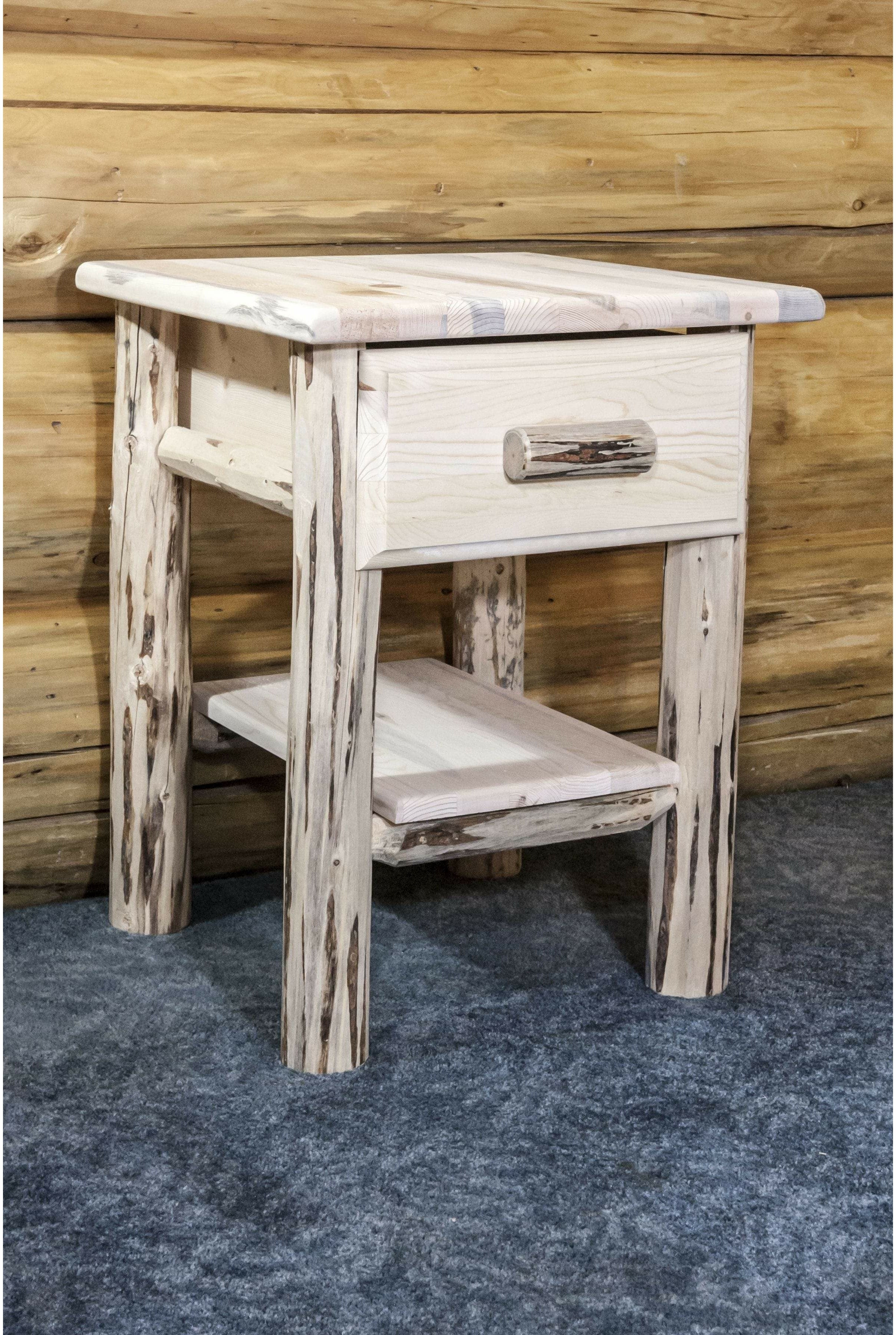 Montana Woodworks Montana Collection Nightstand with Drawer & Shelf-Rustic Furniture Marketplace