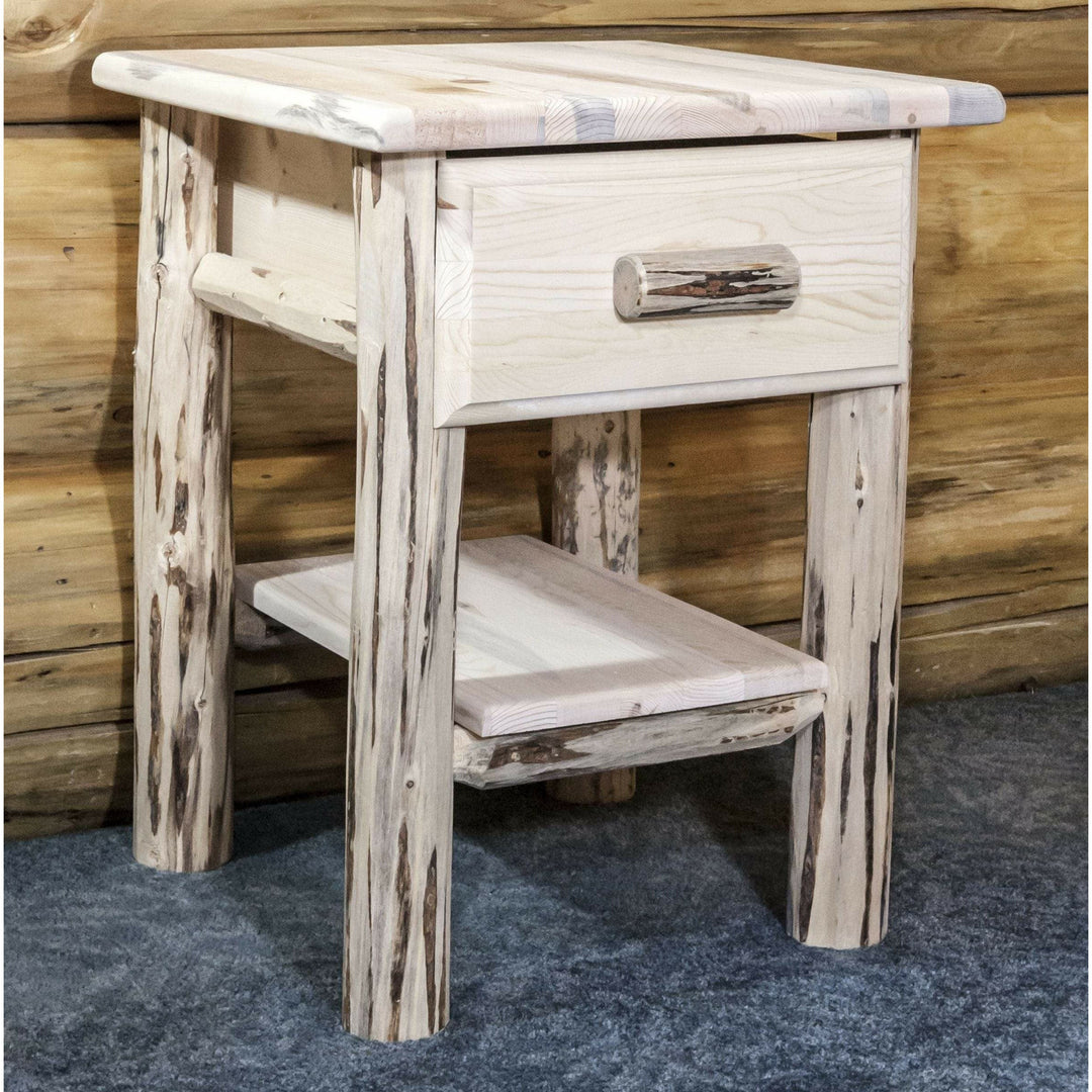 Montana Woodworks Montana Collection Nightstand with Drawer & Shelf-Rustic Furniture Marketplace