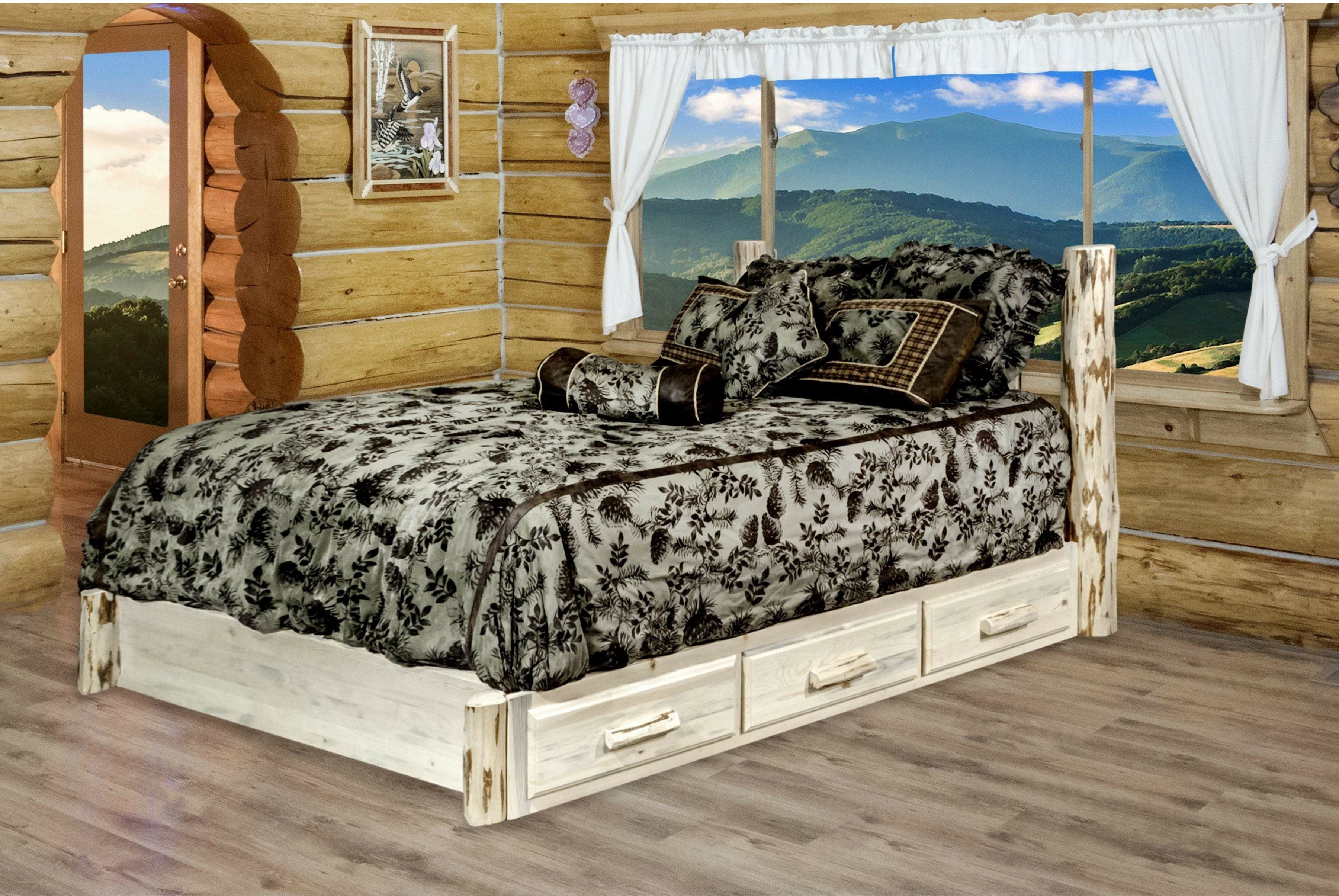 Montana Woodworks Montana Collection Queen Storage Platform Bed-Rustic Furniture Marketplace