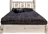 Montana Woodworks Montana Collection Queen Storage Platform Bed with Laser Engraved Design - Ready to Finish-Rustic Furniture Marketplace