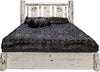 Montana Woodworks Montana Collection Queen Storage Platform Bed with Laser Engraved Design - Ready to Finish-Rustic Furniture Marketplace