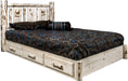 Montana Woodworks Montana Collection Queen Storage Platform Bed with Laser Engraved Design - Ready to Finish-Rustic Furniture Marketplace