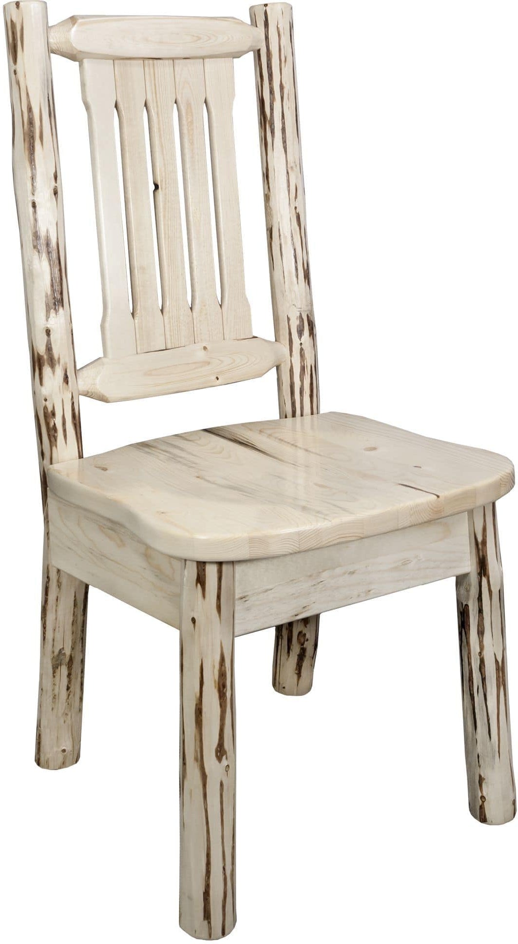 Montana Woodworks Montana Collection Side Chair with Ergonomic Wooden Seat-Rustic Furniture Marketplace