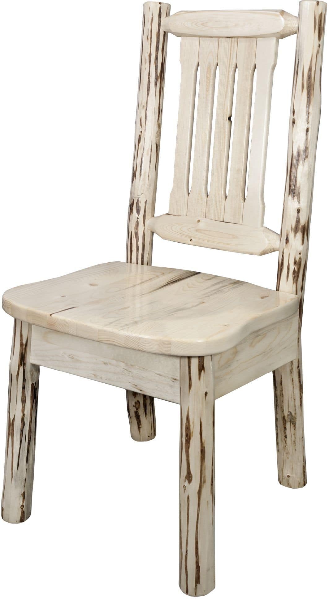 Montana Woodworks Montana Collection Side Chair with Ergonomic Wooden Seat-Rustic Furniture Marketplace