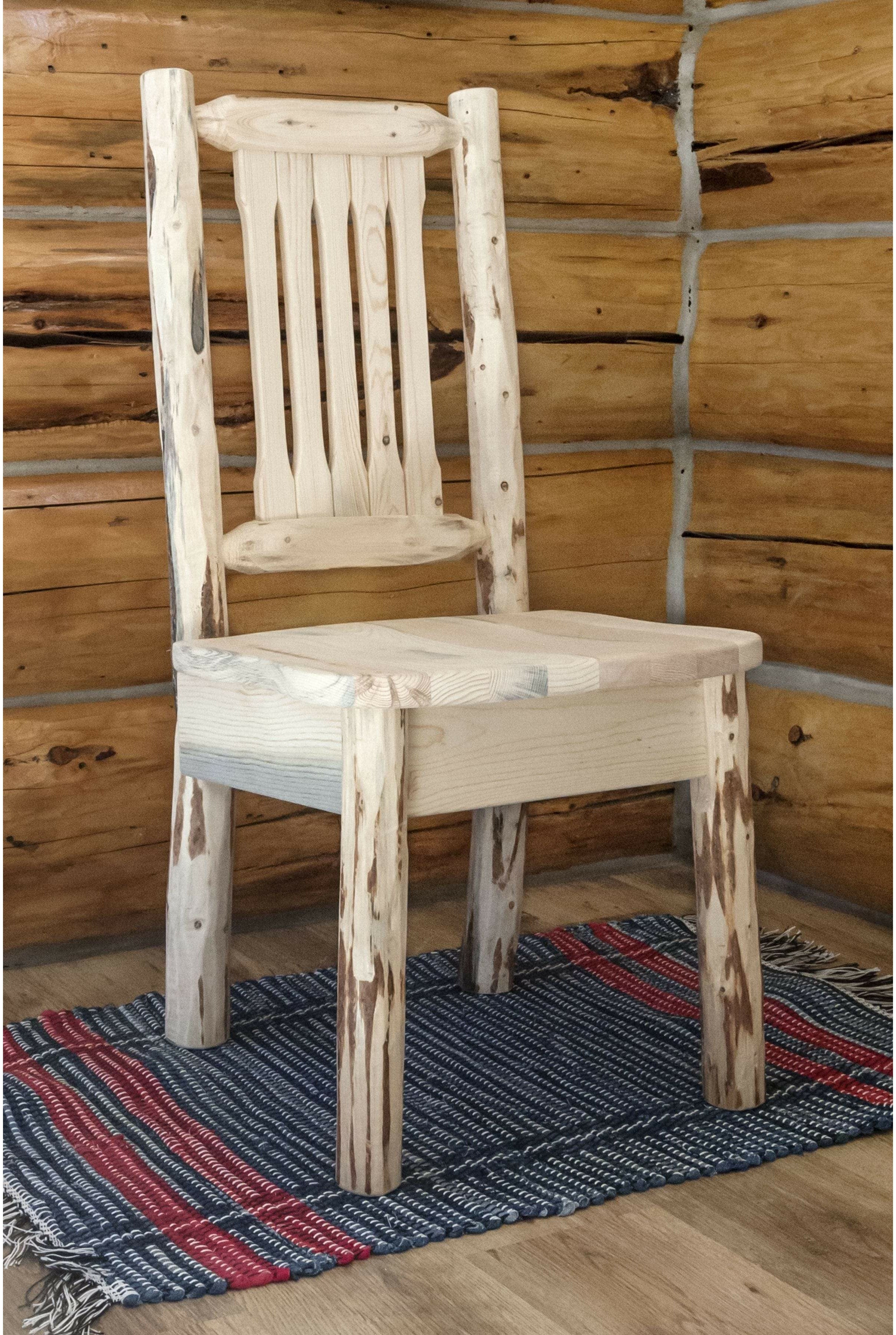 Montana Woodworks Montana Collection Side Chair with Ergonomic Wooden Seat-Rustic Furniture Marketplace