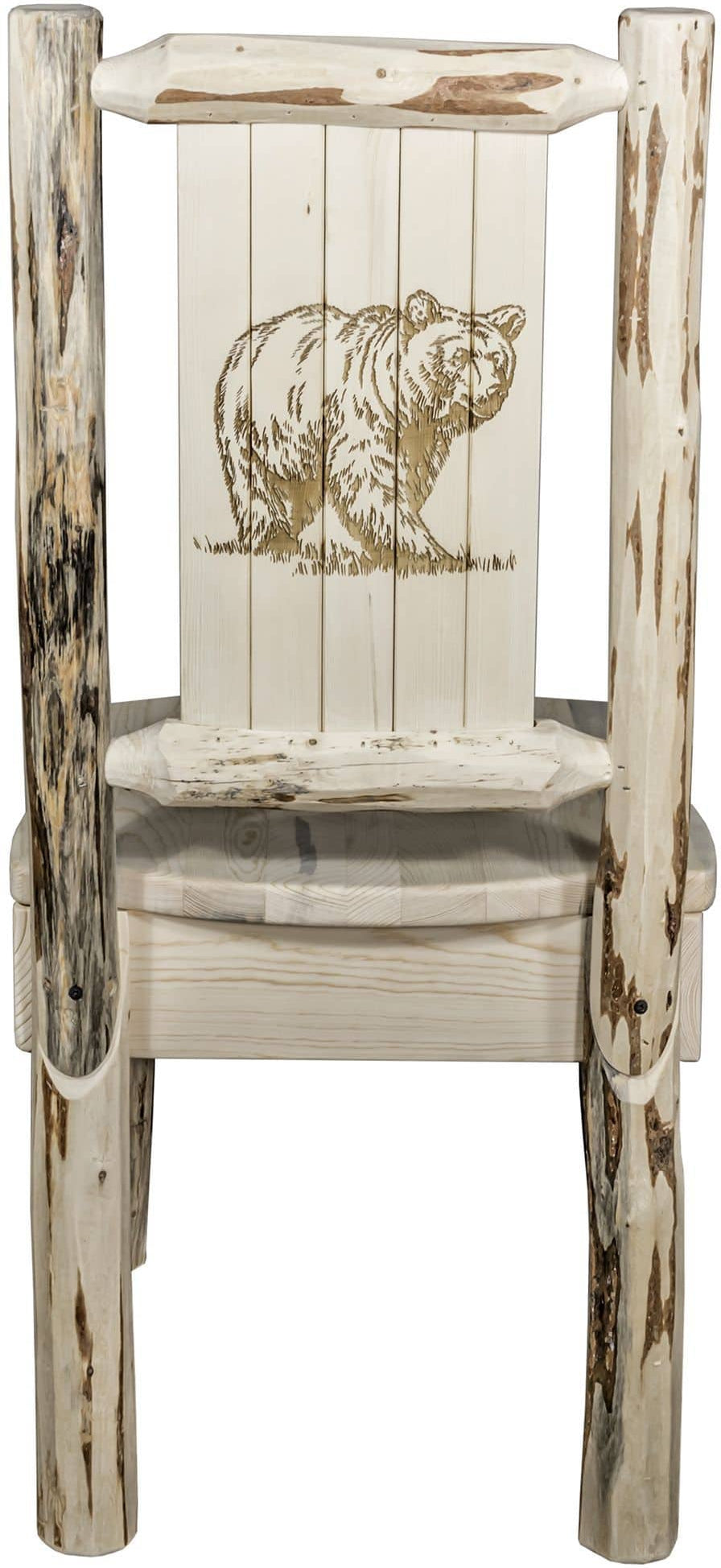 Montana Woodworks Montana Collection Side Chair with Laser Engraved Design - Clear Lacquer Finish-Rustic Furniture Marketplace