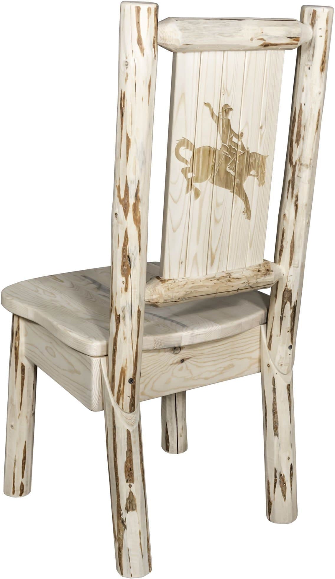 Montana Woodworks Montana Collection Side Chair with Laser Engraved Design - Clear Lacquer Finish-Rustic Furniture Marketplace