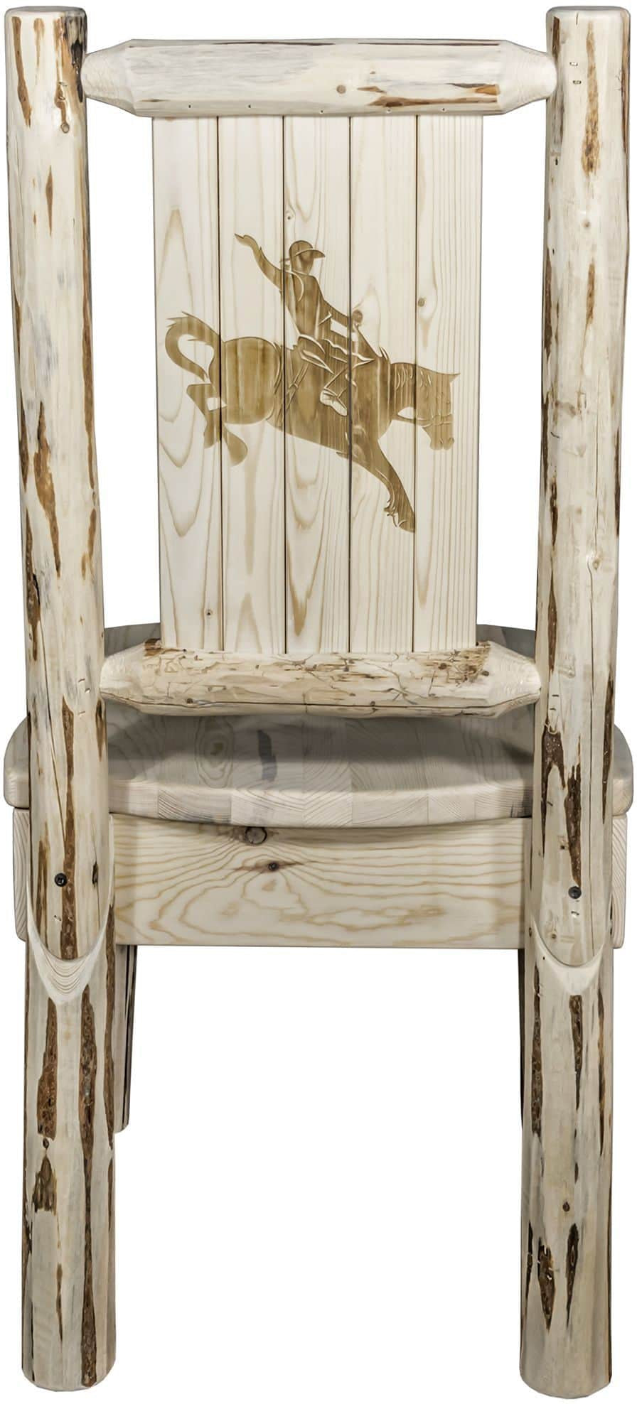 Montana Woodworks Montana Collection Side Chair with Laser Engraved Design - Clear Lacquer Finish-Rustic Furniture Marketplace