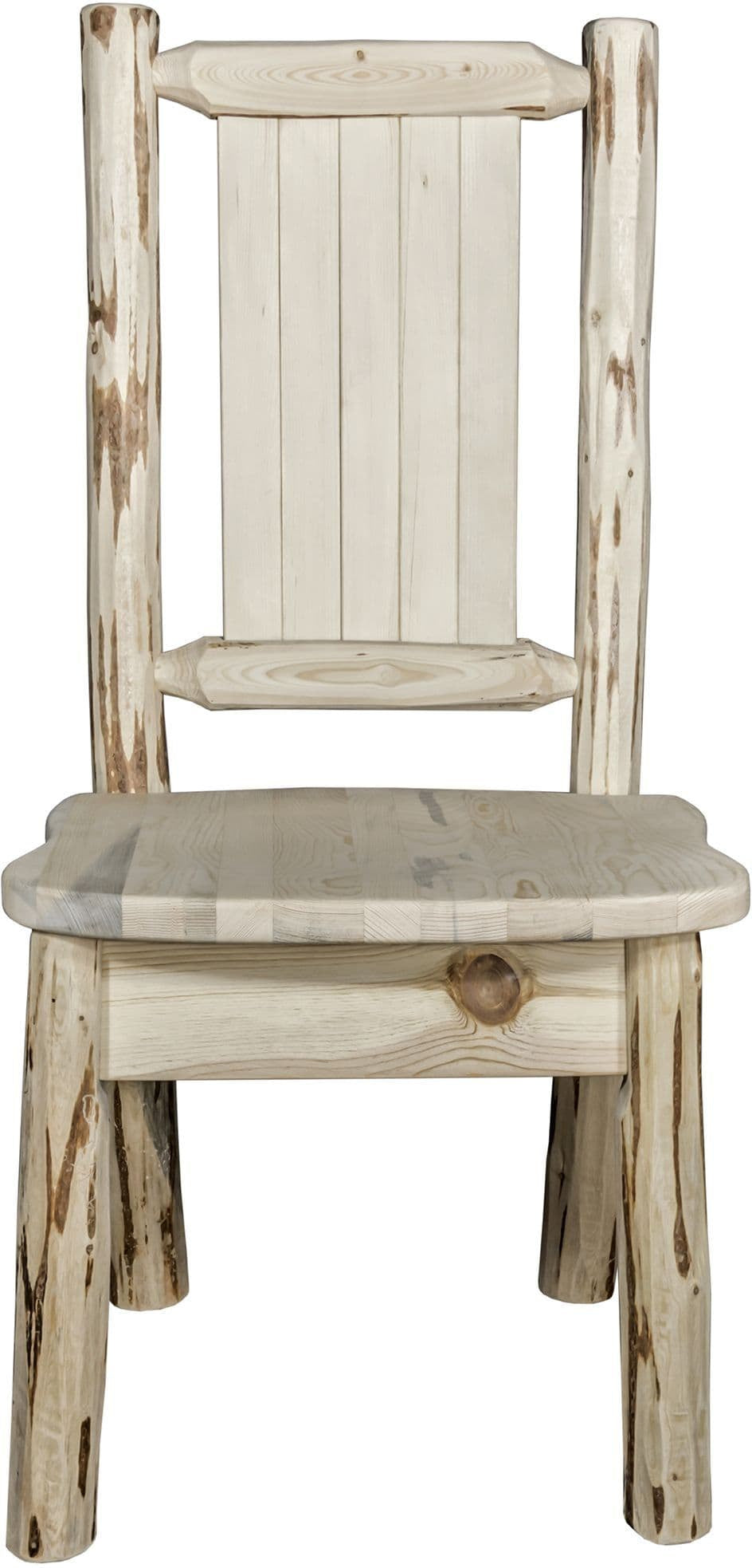 Montana Woodworks Montana Collection Side Chair with Laser Engraved Design - Clear Lacquer Finish-Rustic Furniture Marketplace