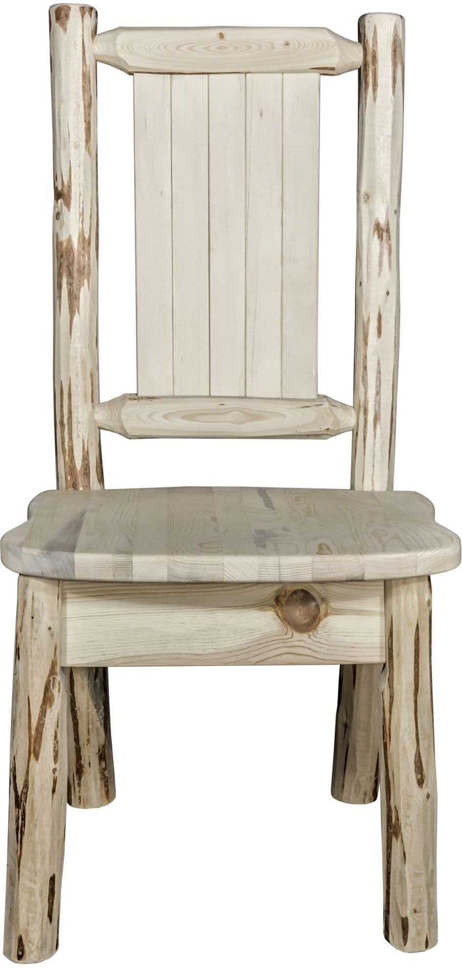 Montana Woodworks Montana Collection Side Chair with Laser Engraved Design - Clear Lacquer Finish-Rustic Furniture Marketplace