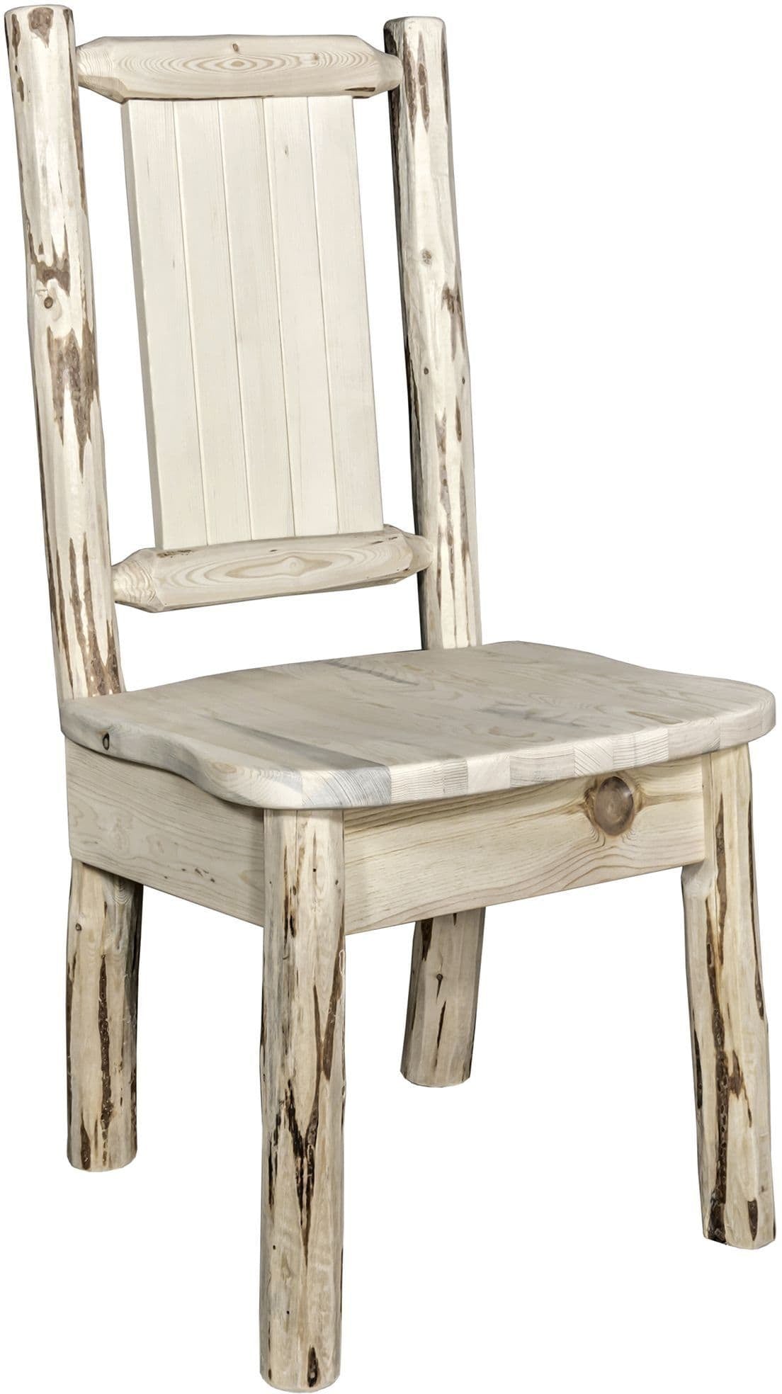 Montana Woodworks Montana Collection Side Chair with Laser Engraved Design - Clear Lacquer Finish-Rustic Furniture Marketplace