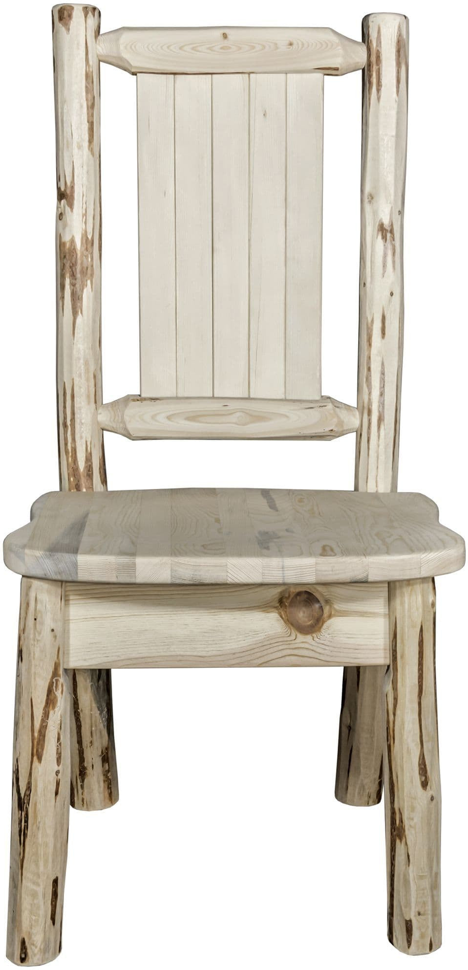 Montana Woodworks Montana Collection Side Chair with Laser Engraved Design - Clear Lacquer Finish-Rustic Furniture Marketplace