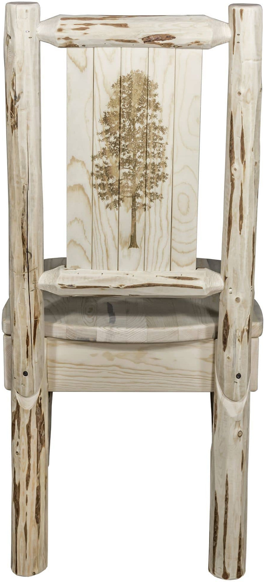 Montana Woodworks Montana Collection Side Chair with Laser Engraved Design - Clear Lacquer Finish-Rustic Furniture Marketplace