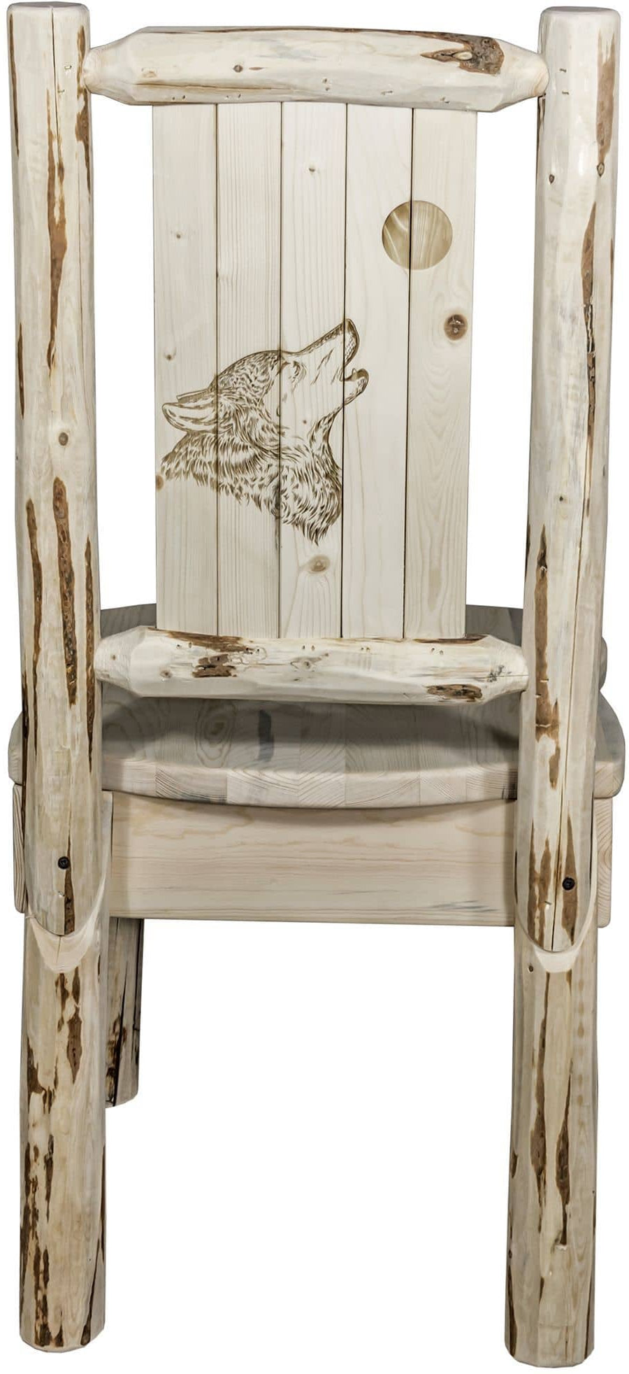 Montana Woodworks Montana Collection Side Chair with Laser Engraved Design - Clear Lacquer Finish-Rustic Furniture Marketplace