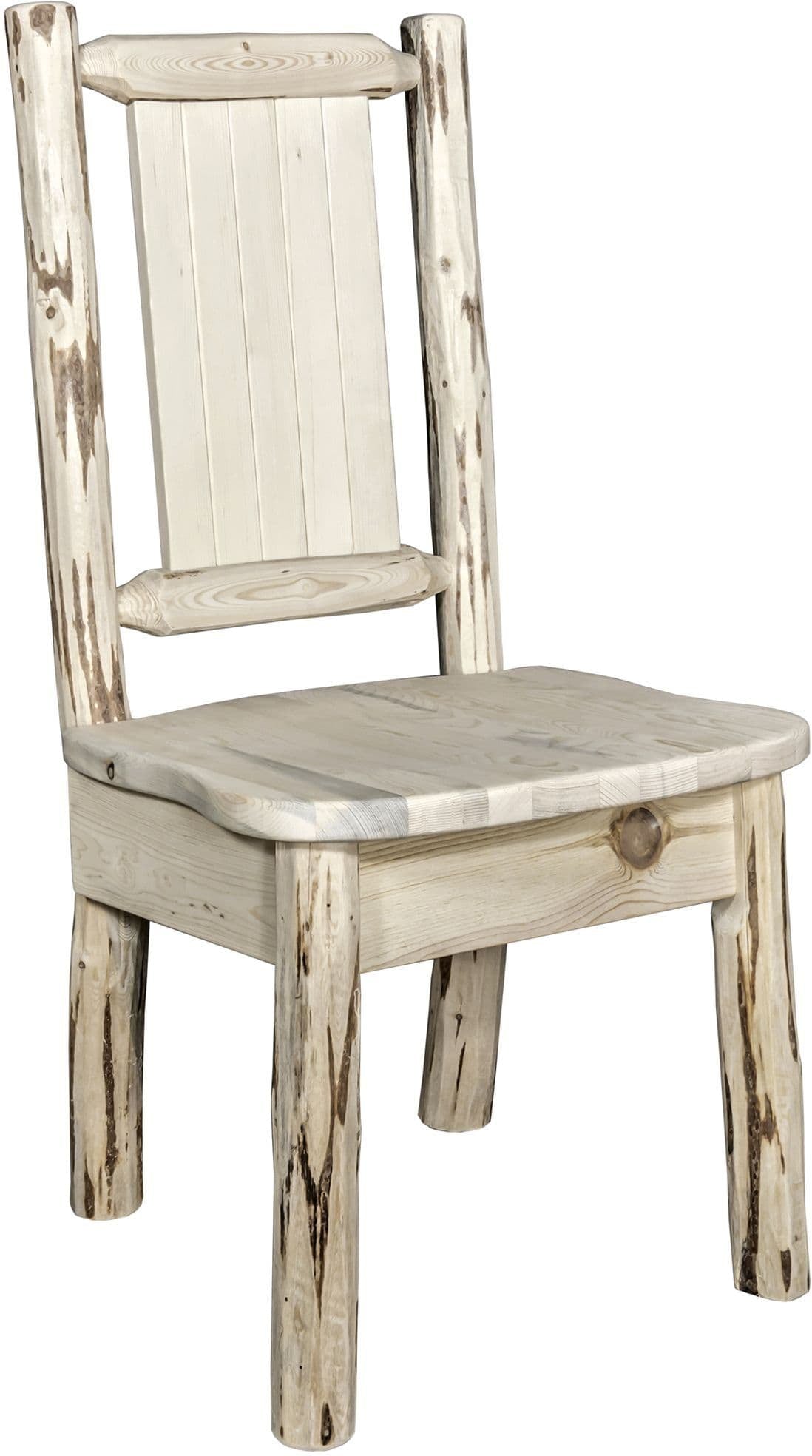 Montana Woodworks Montana Collection Side Chair with Laser Engraved Design - Clear Lacquer Finish-Rustic Furniture Marketplace