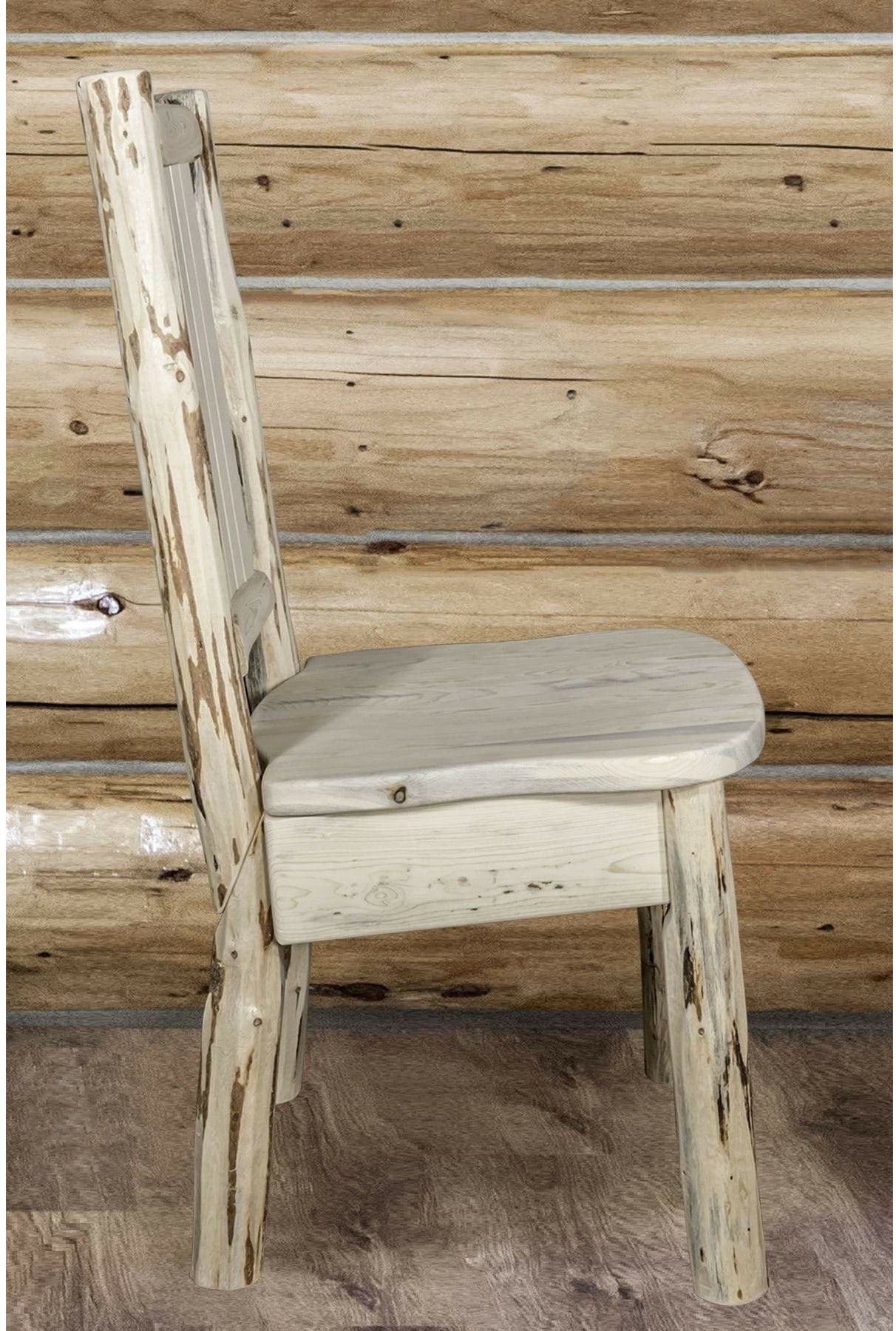 Montana Woodworks Montana Collection Side Chair with Laser Engraved Design - Ready to Finish-Rustic Furniture Marketplace