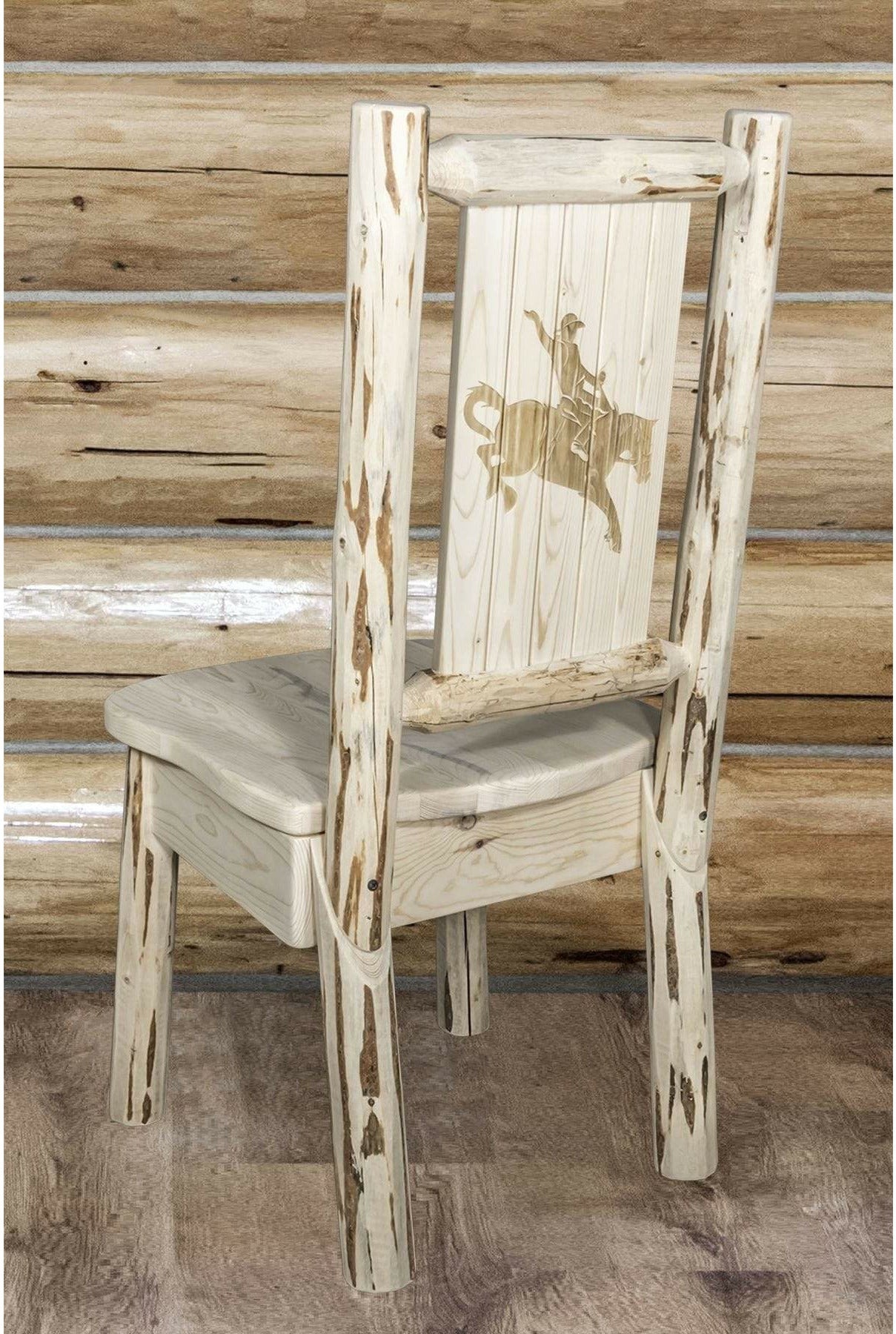 Montana Woodworks Montana Collection Side Chair with Laser Engraved Design - Ready to Finish-Rustic Furniture Marketplace