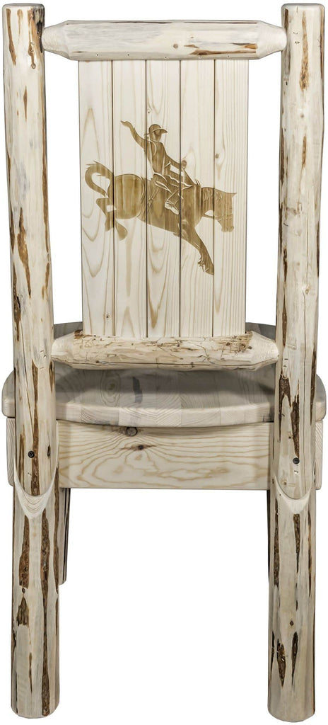 Montana Woodworks Montana Collection Side Chair with Laser Engraved Design - Ready to Finish-Rustic Furniture Marketplace