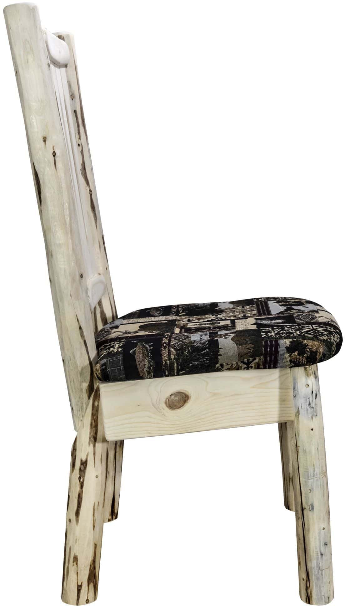 Montana Woodworks Montana Collection Side Chair with Upholstered Seat-Rustic Furniture Marketplace