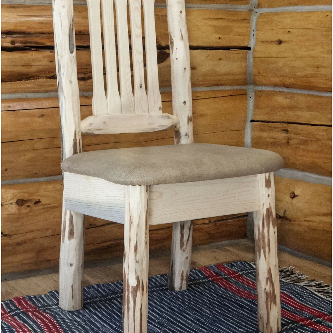 Montana Woodworks Montana Collection Side Chair with Upholstered Seat-Rustic Furniture Marketplace