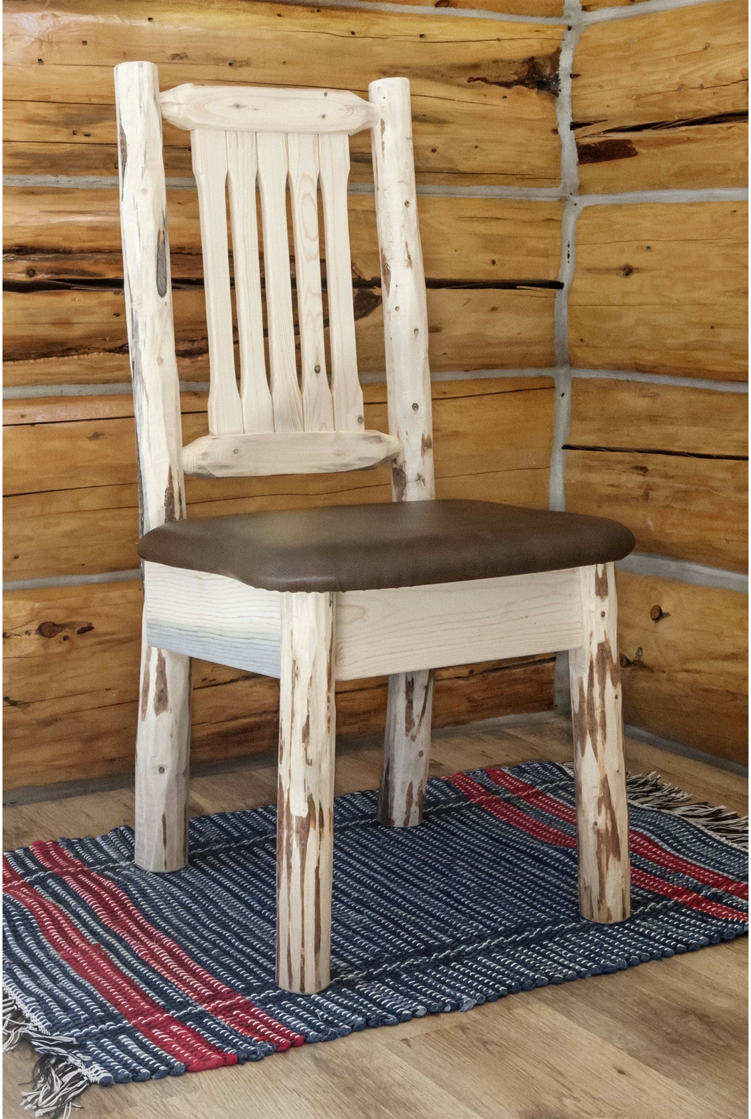 Montana Woodworks Montana Collection Side Chair with Upholstered Seat-Rustic Furniture Marketplace