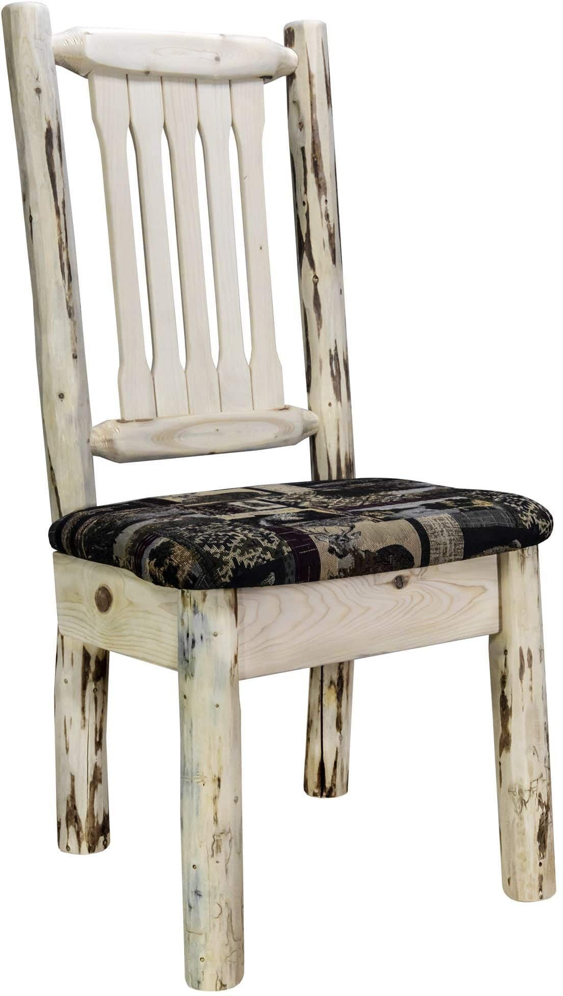 Montana Woodworks Montana Collection Side Chair with Upholstered Seat-Rustic Furniture Marketplace