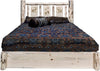 Montana Woodworks Montana Collection Twin Storage Platform Bed with Laser Engraved Design - Clear Lacquer Finish-Rustic Furniture Marketplace