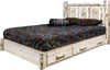 Montana Woodworks Montana Collection Twin Storage Platform Bed with Laser Engraved Design - Ready to Finish-Rustic Furniture Marketplace
