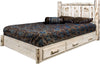 Montana Woodworks Montana Collection Twin Storage Platform Bed with Laser Engraved Design - Ready to Finish-Rustic Furniture Marketplace