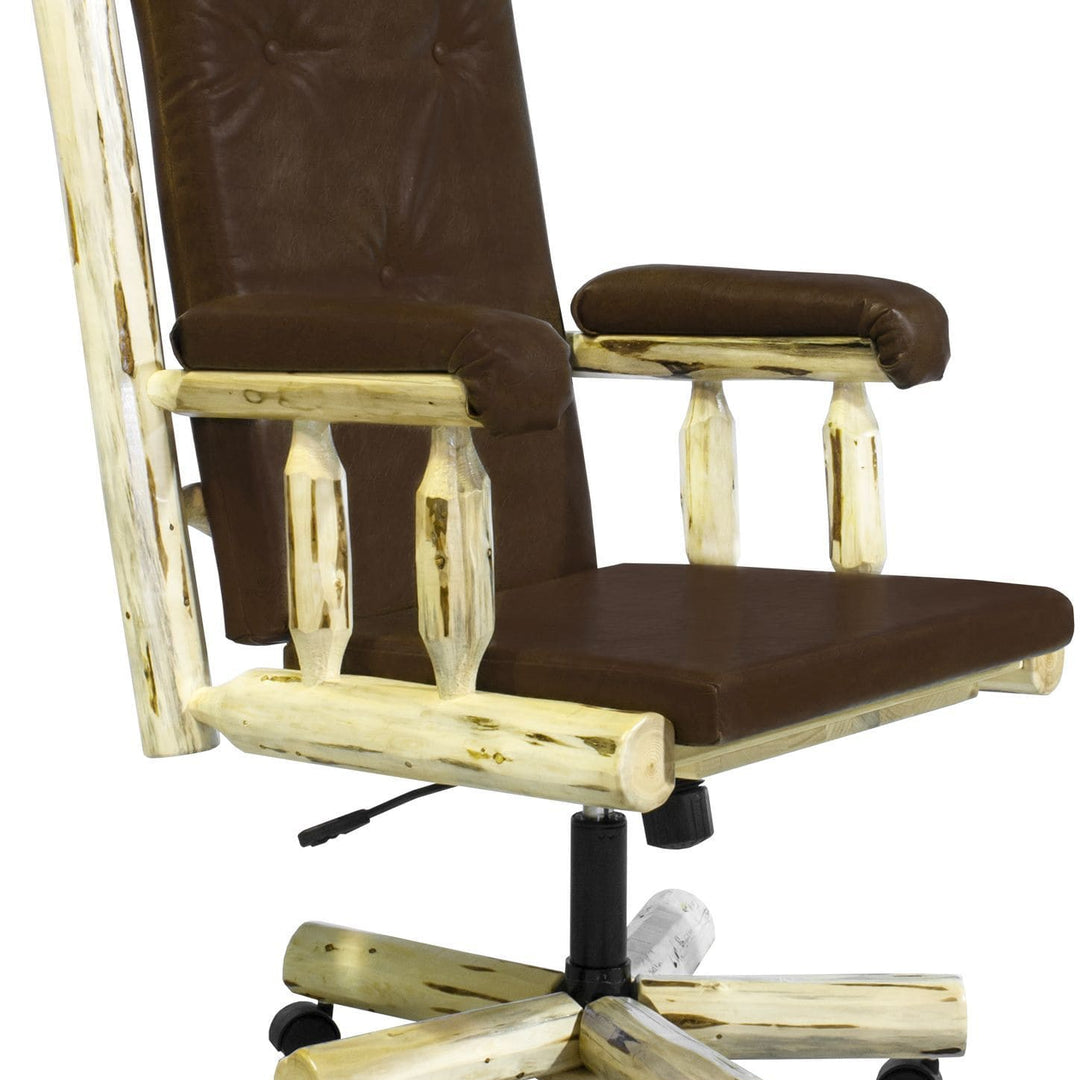 Montana Woodworks Montana Collection Upholstered Office Chair-Rustic Furniture Marketplace