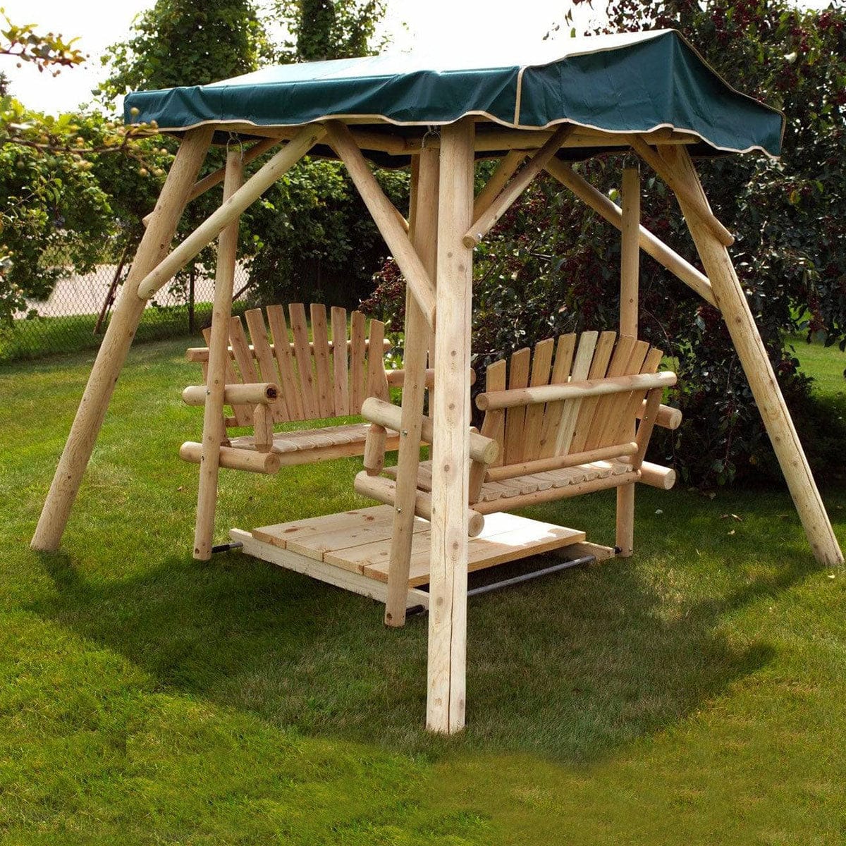 Moon Valley Rustic Double Glider Swing-Rustic Furniture Marketplace