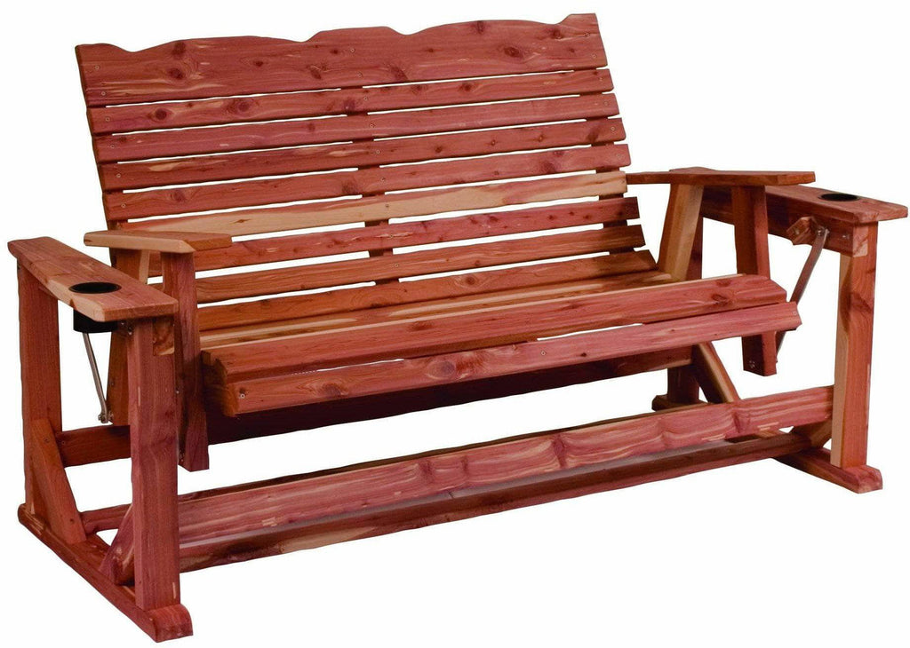 Nature’s Lawn & Patio 4' Outdoor Glider Bench-Rustic Furniture Marketplace