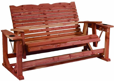 Nature’s Lawn & Patio 4' Outdoor Glider Bench-Rustic Furniture Marketplace