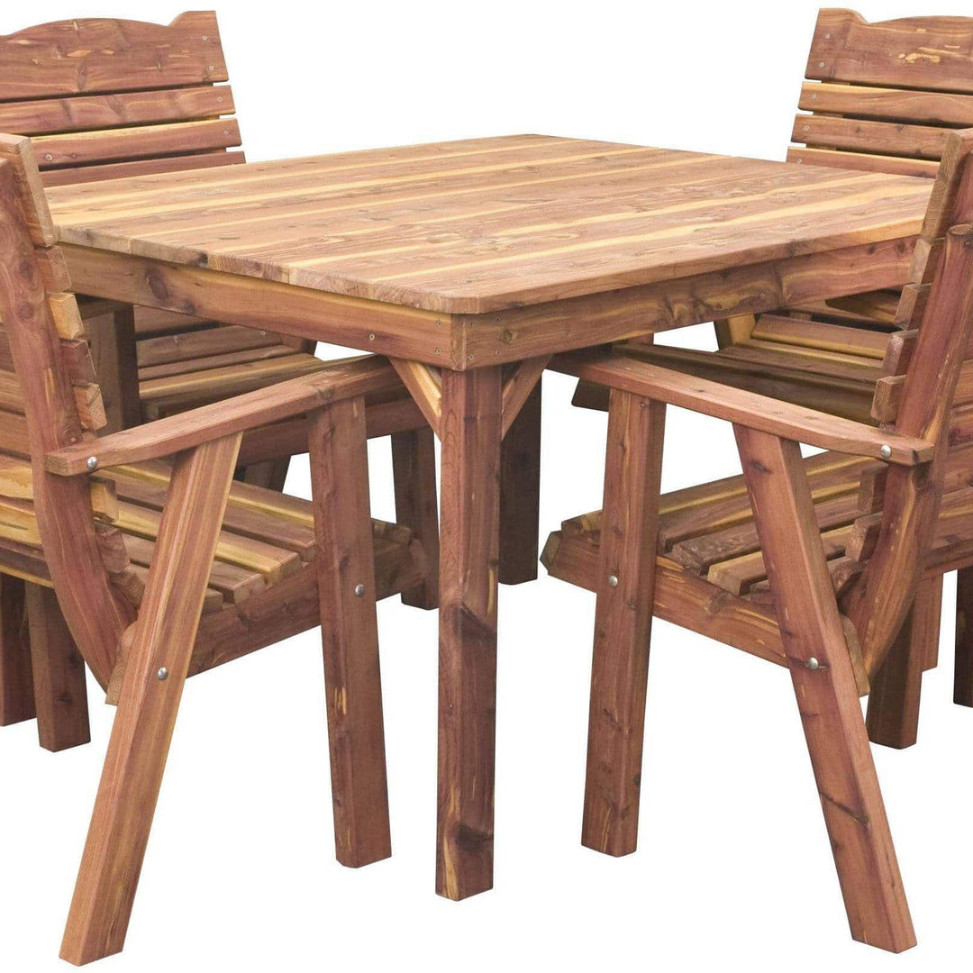 Nature’s Lawn & Patio 48" Wood Dining Table Set-Rustic Furniture Marketplace