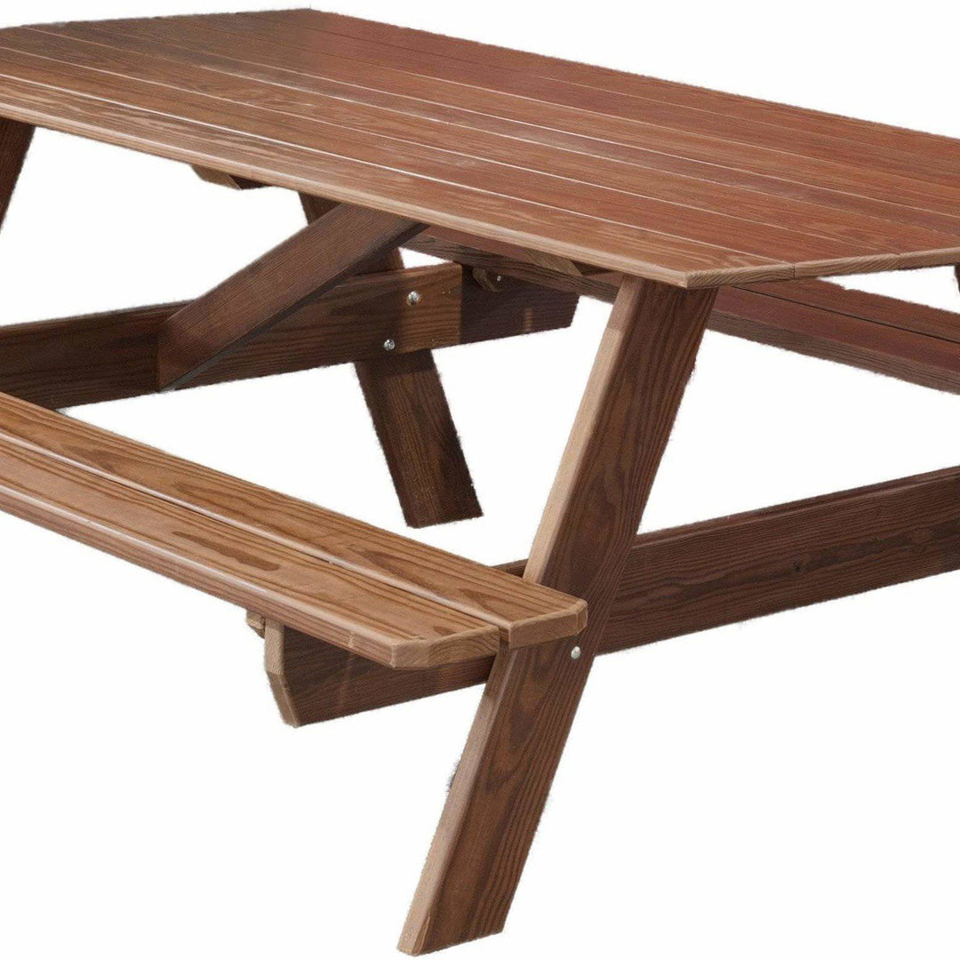 Nature’s Lawn & Patio 6' Wood Picnic Table-Rustic Furniture Marketplace