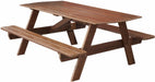 Nature’s Lawn & Patio 6' Wood Picnic Table-Rustic Furniture Marketplace