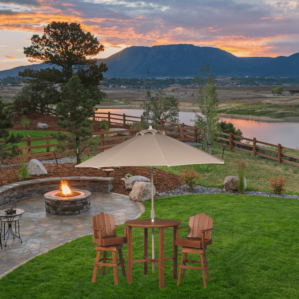 Nature’s Lawn & Patio Outdoor Wood Bistro Table Set-Rustic Furniture Marketplace