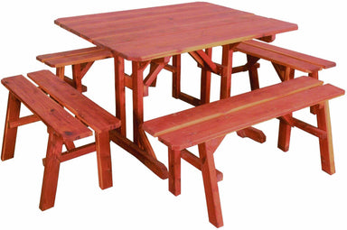 Nature’s Lawn & Patio Picnic Table with 4 Benches-Rustic Furniture Marketplace