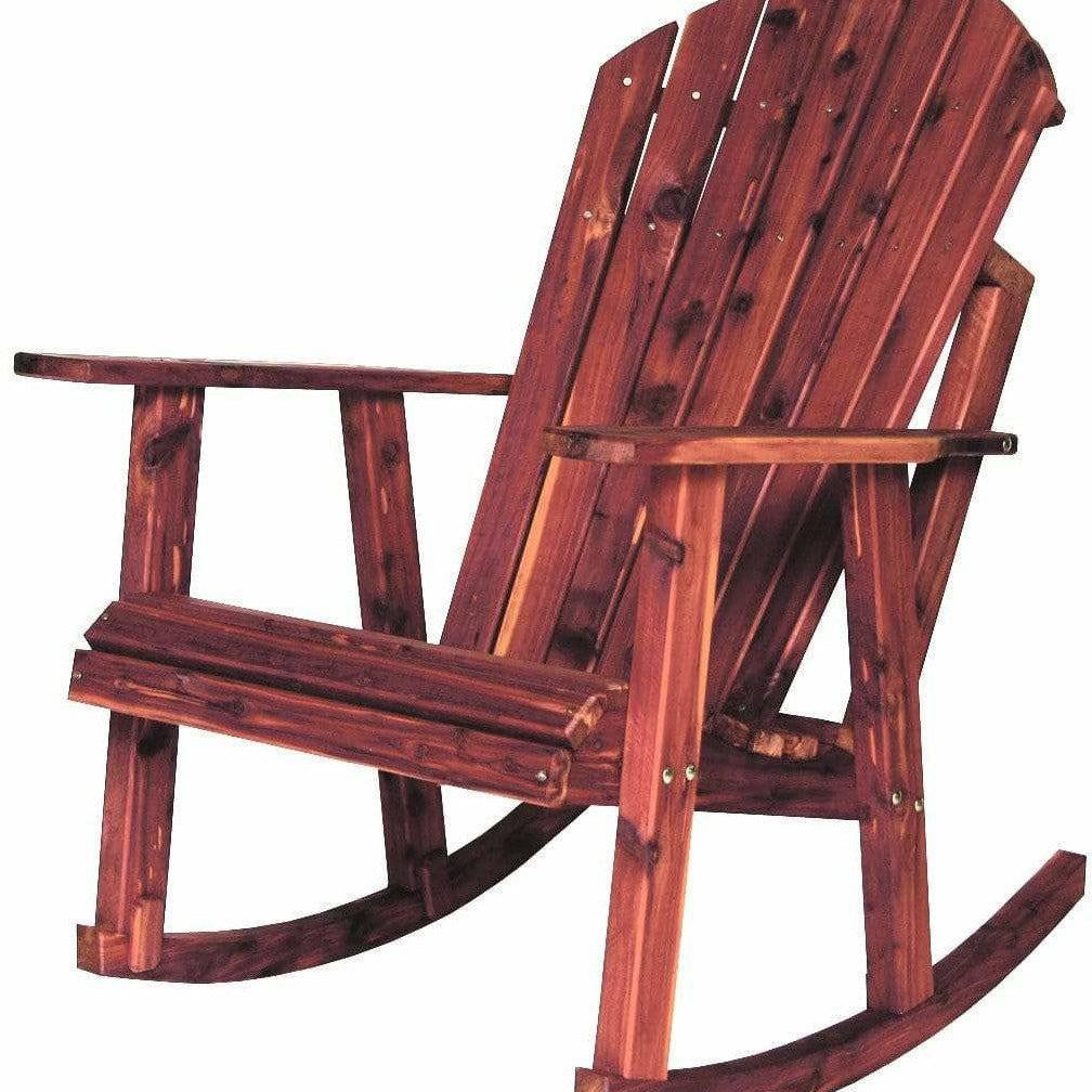 Nature’s Lawn & Patio Wood Adirondack Rocking Chair-Rustic Furniture Marketplace