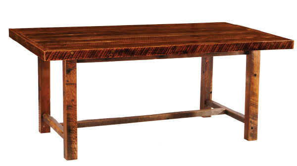 Fireside Lodge Barnwood Rectangular Farmhouse Dining Table-Rustic Furniture Marketplace