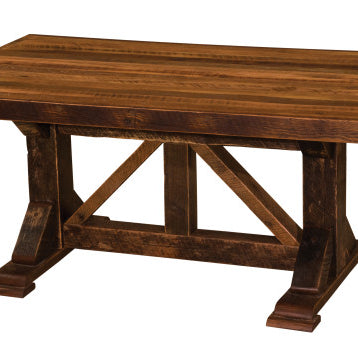 Fireside Lodge Barnwood Rectangular Homestead Dining Table with Artisan Top-Rustic Furniture Marketplace