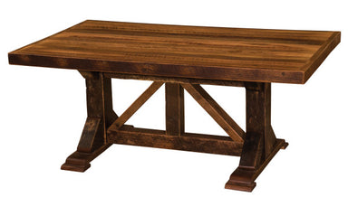 Fireside Lodge Barnwood Rectangular Homestead Dining Table with Artisan Top-Rustic Furniture Marketplace